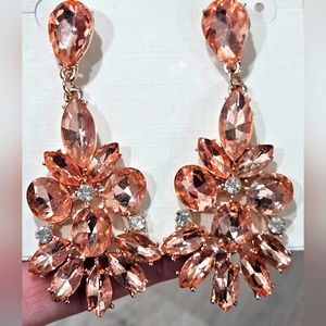 Tear Drop Rosegold Rhinestone dangle fashion Earrings